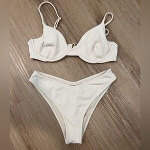 Montce Cream Ribbed Bikini Set - Classic Two-Piece